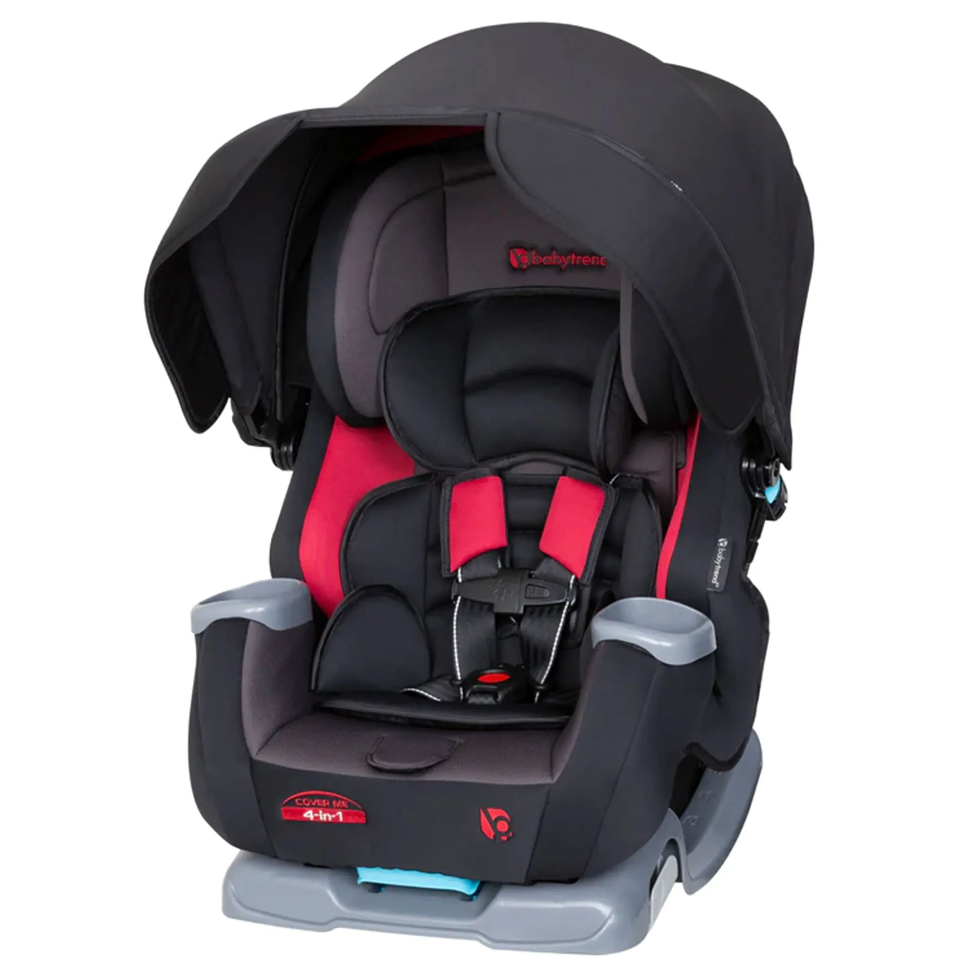 Baby Trend Cover Me 4 in 1 Convertible Car Seat w/ Canopy, Scooter (Black/Red)