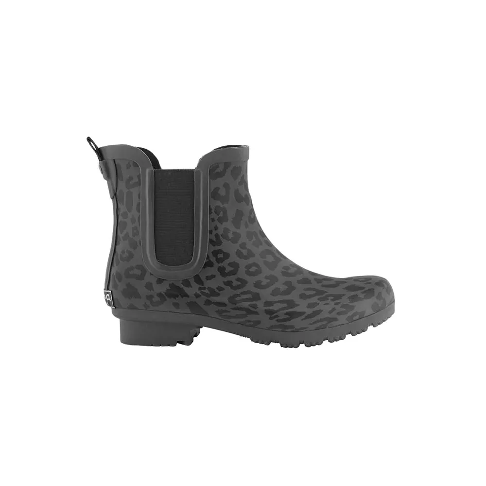 Chelsea Matte Gray Leopard Women's Rain Boots