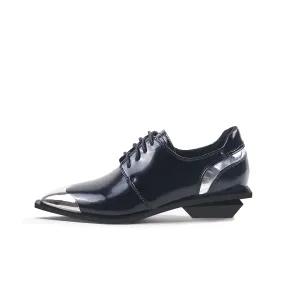 Color Block Low Heel Oxford Shoes