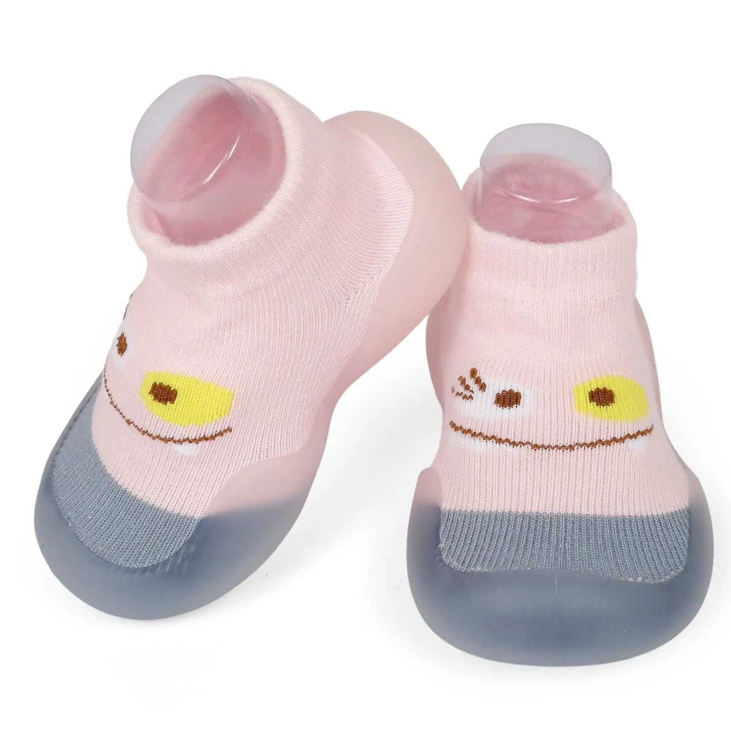 Cute Eye Anti-Skid Slip-On Rubber Sole Shoes - Pink