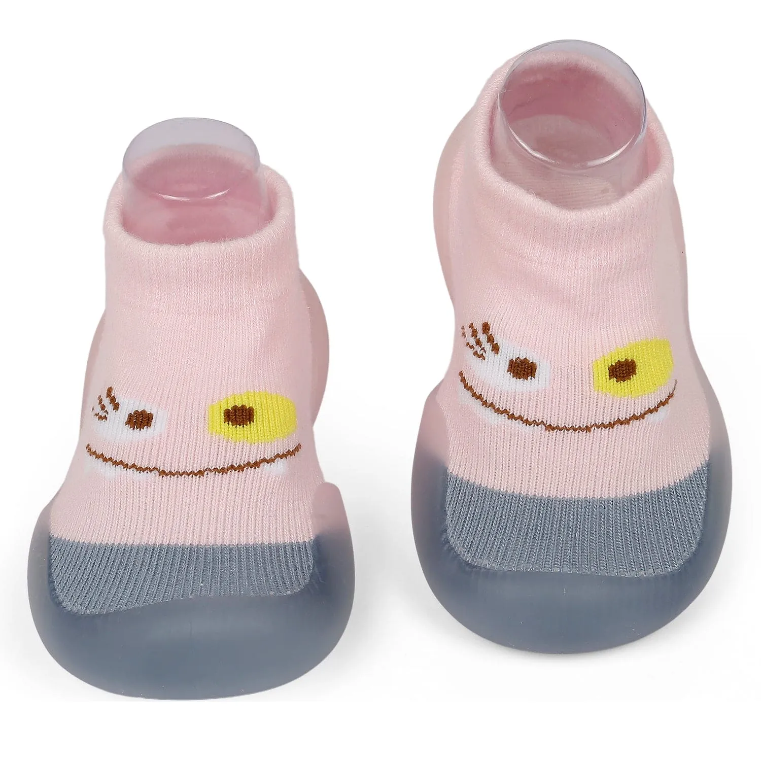 Cute Eye Anti-Skid Slip-On Rubber Sole Shoes - Pink