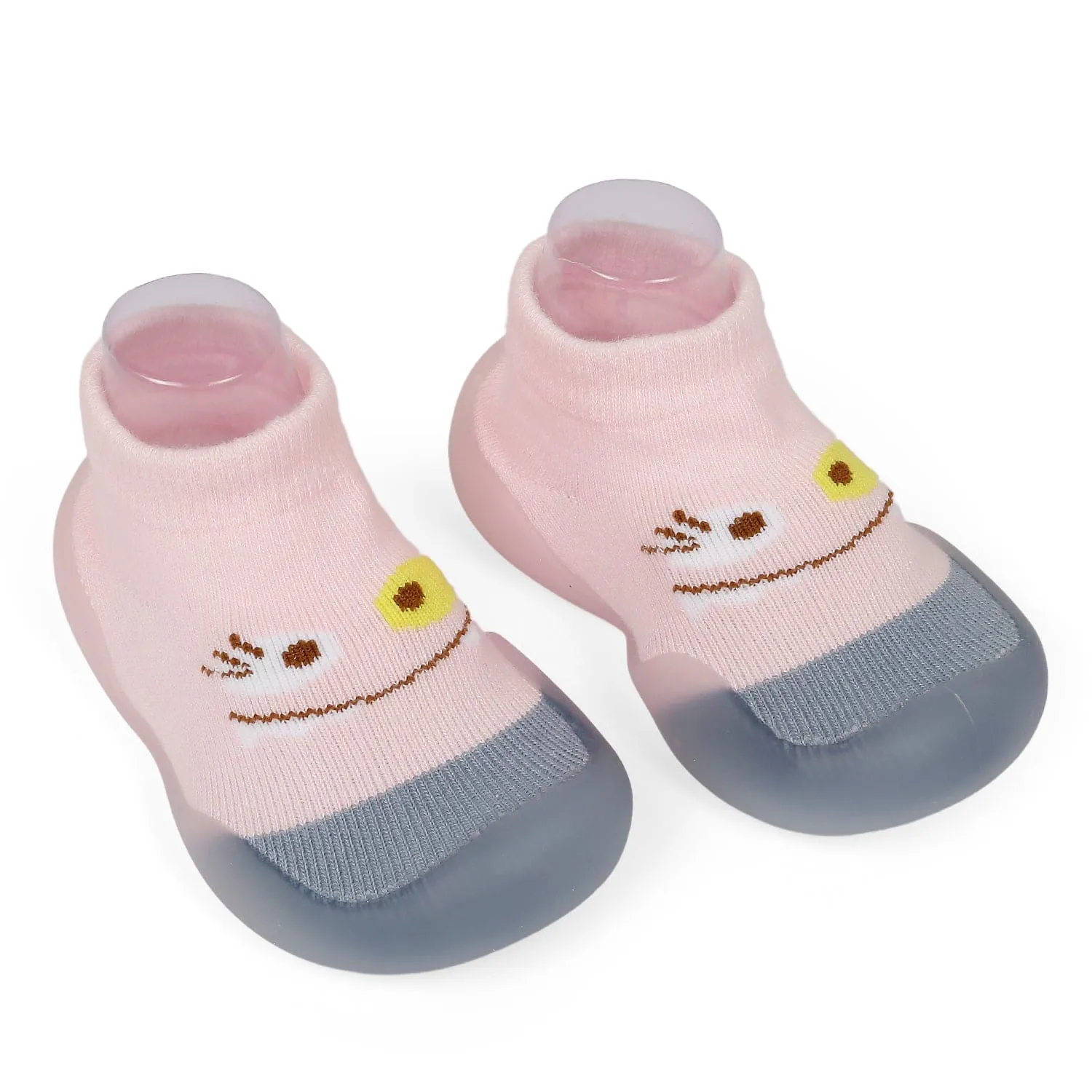 Cute Eye Anti-Skid Slip-On Rubber Sole Shoes - Pink