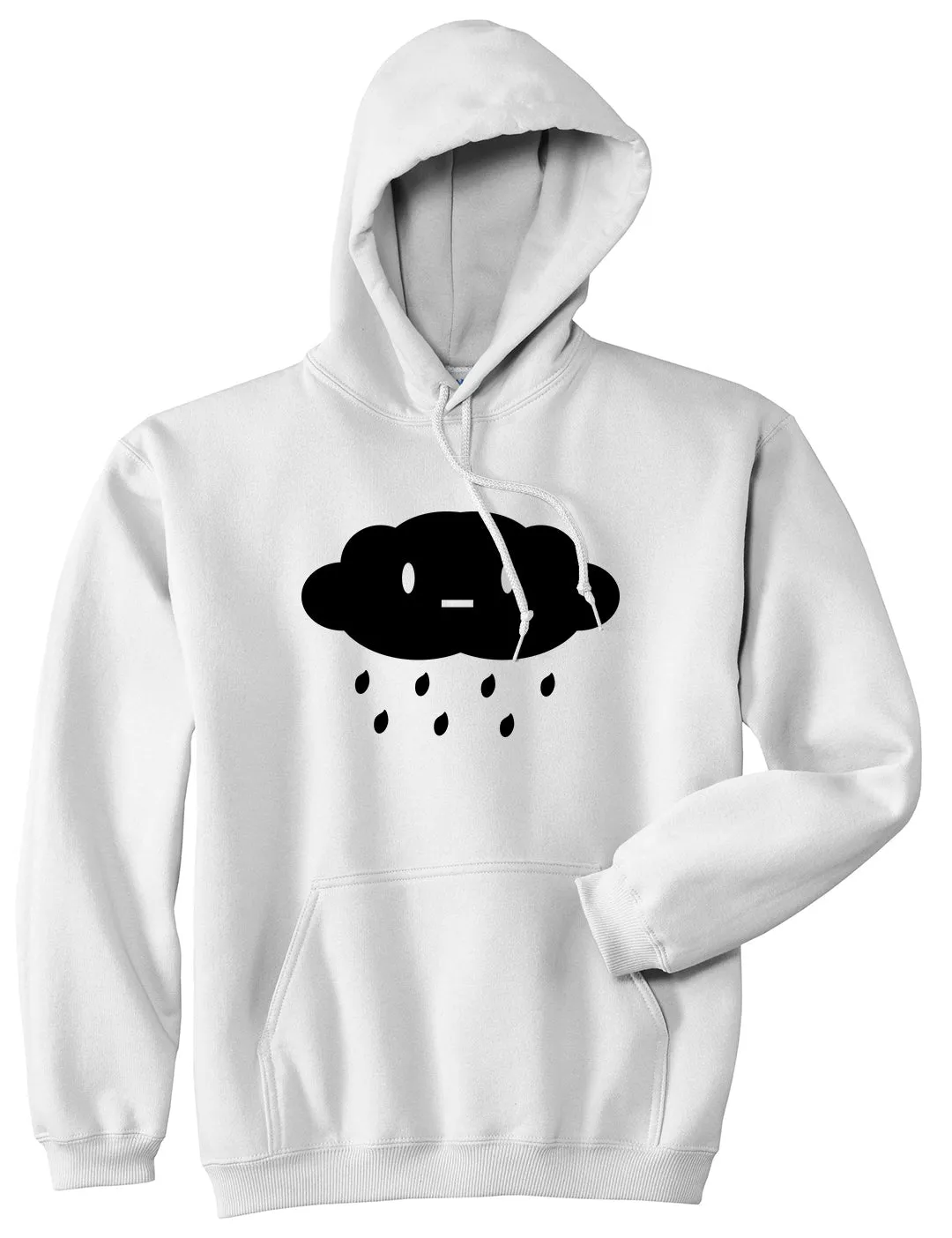 Cute Face Rain Cloud Mens Pullover Hoodie