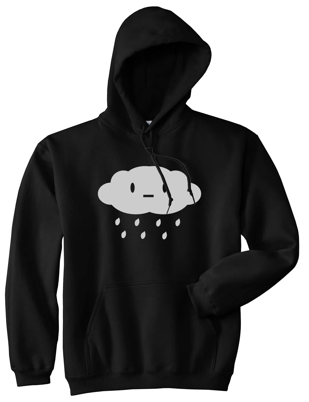 Cute Face Rain Cloud Mens Pullover Hoodie