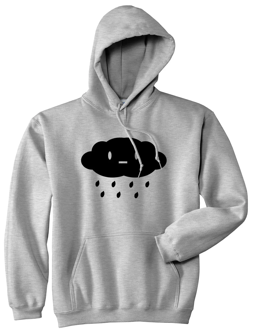 Cute Face Rain Cloud Mens Pullover Hoodie