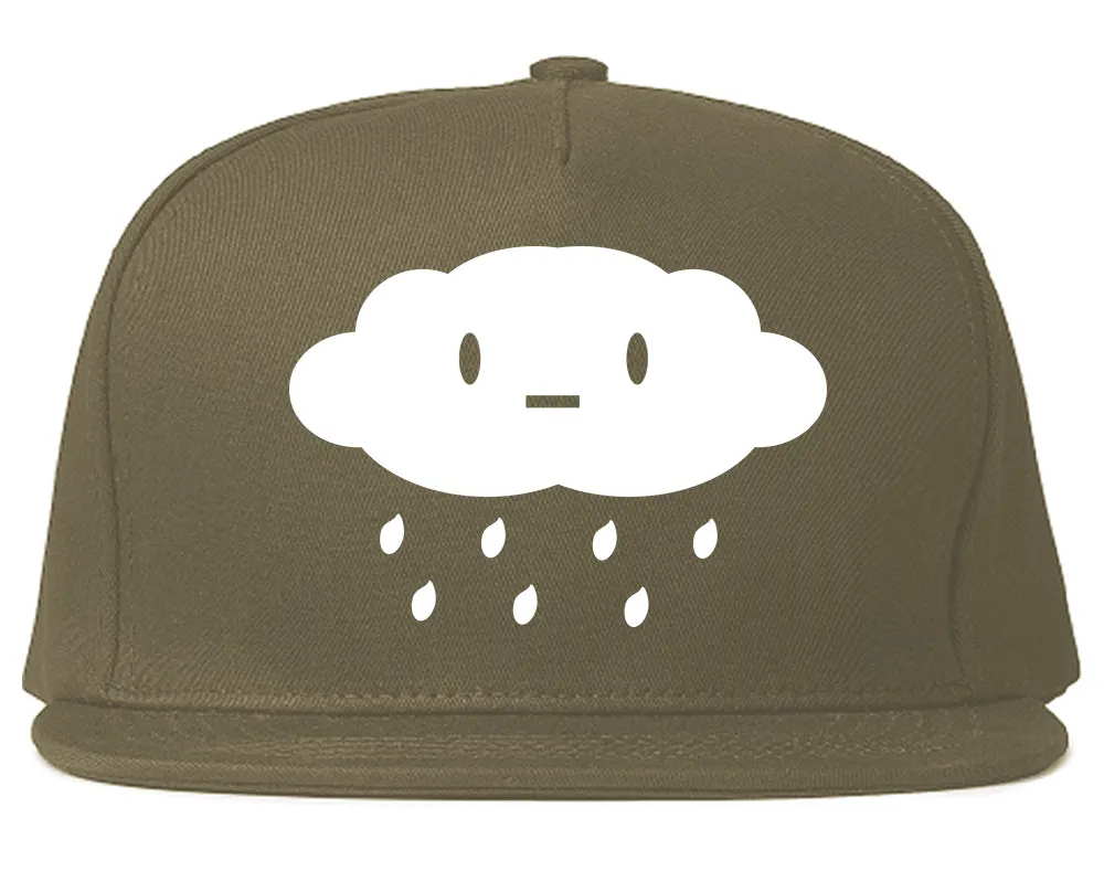 Cute Face Rain Cloud Mens Snapback Hat