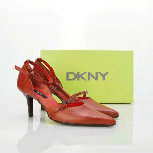 DKNY Leather Burnt Orange Shoe with Ankle Strap US10 /UK7