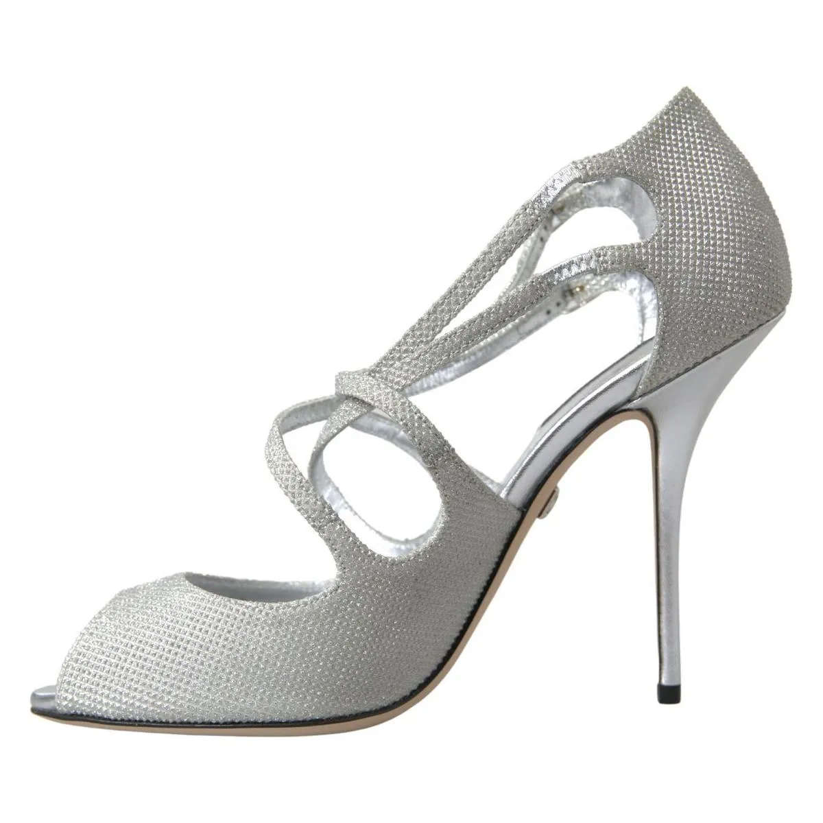 Dolce & Gabbana Elegant Shimmering Silver High-Heeled Sandals