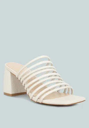 Fairleigh Off White Strappy Slip On Sandals