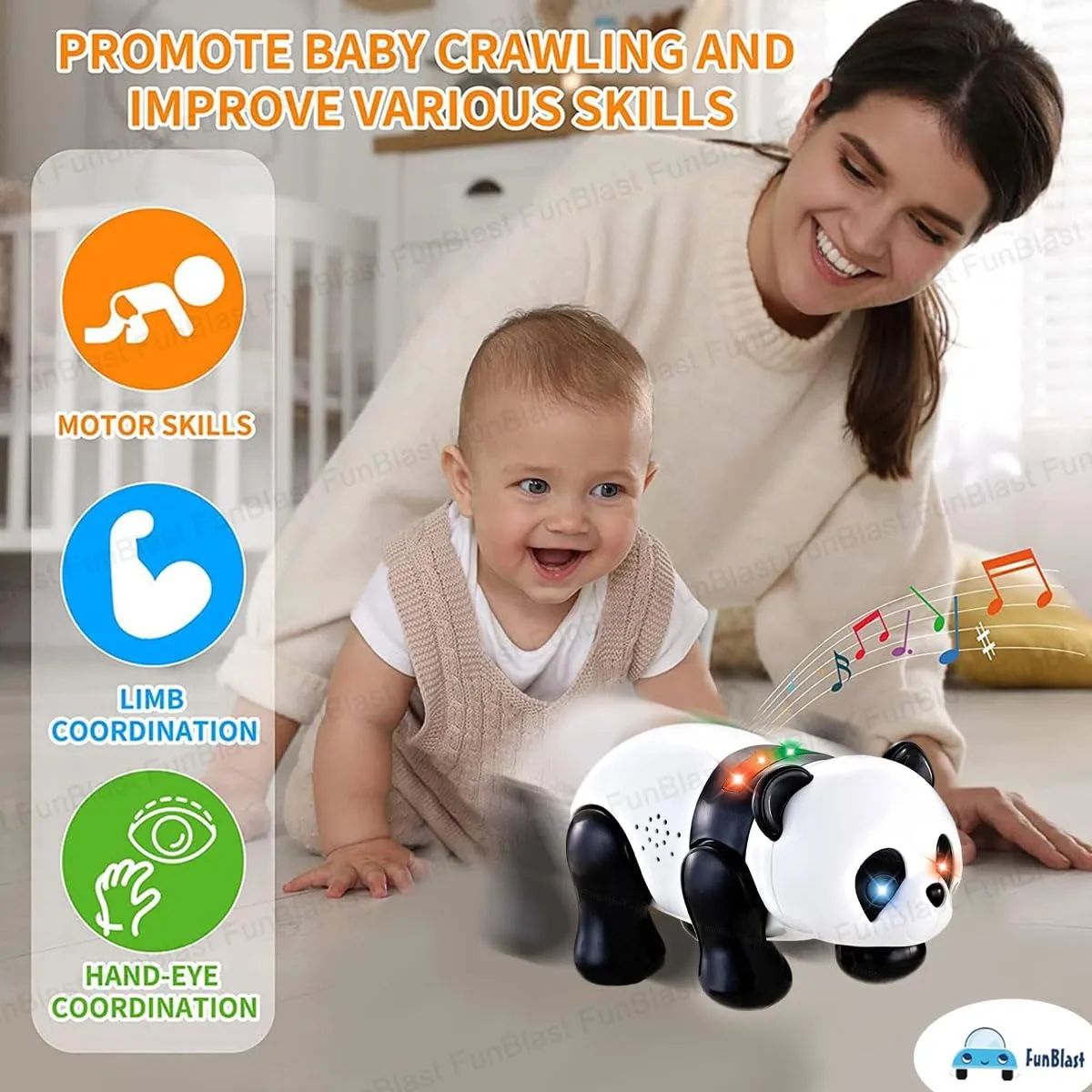 FunBlast Electric Panda Toy, Musical Walking Panda Toy with Light and Melodious Music, Toys for Babies, Kids & Toddlers, Funny Cartoon Panda for 3  Years Kids