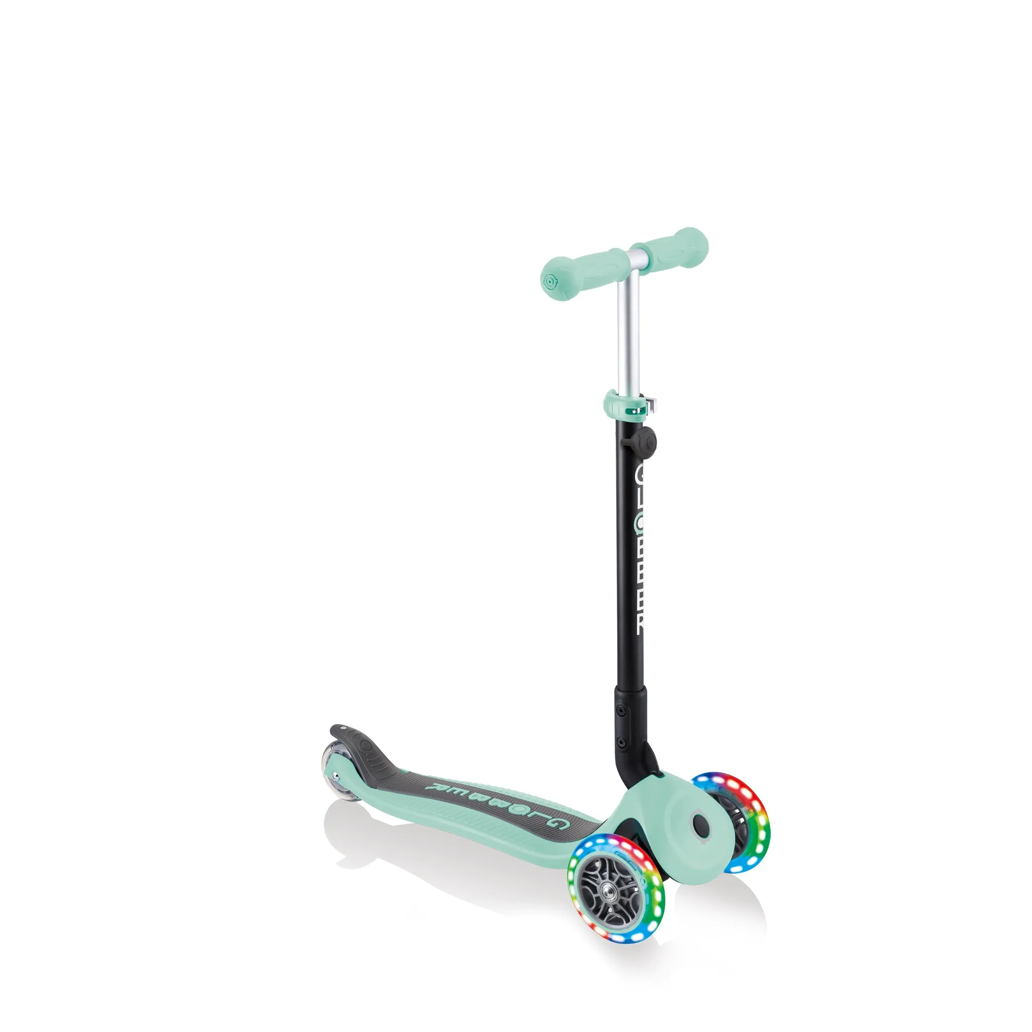 Globber Go Up Foldable Plus Lights Scooter - Mint (15m – 7y)