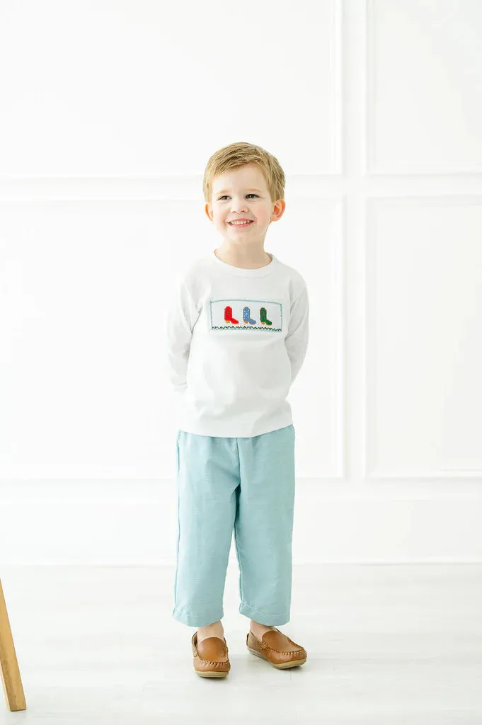 Holiday Boots Smocked Beau Pants Set