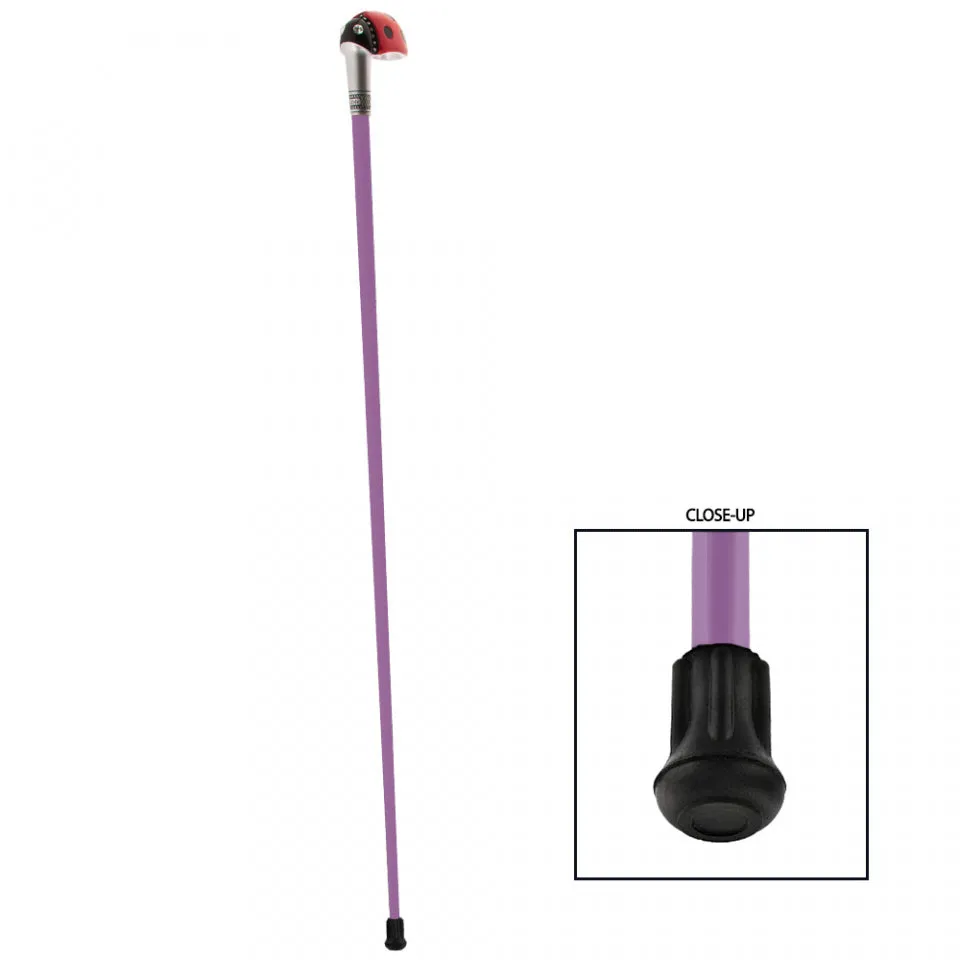 Lady Bug Lola Signature Carbon Fiber Walking Cane - 1 Purple Shaft