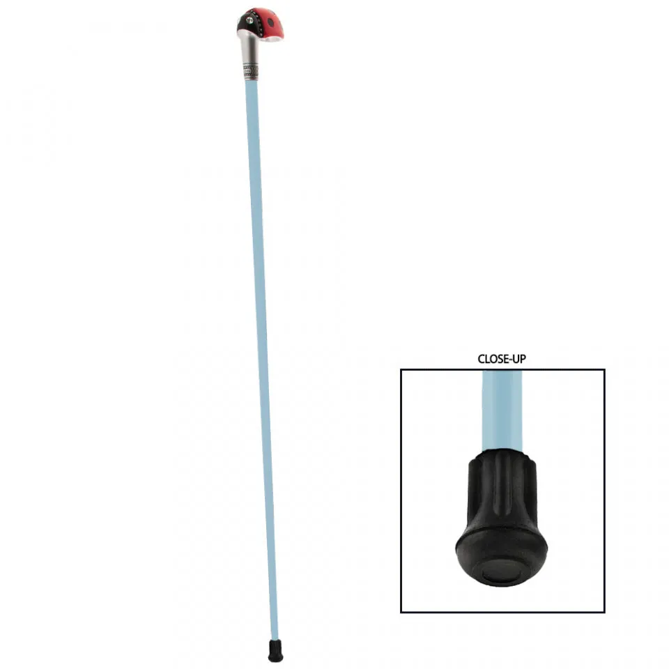 Lady Bug Lola Signature Carbon Fiber Walking Cane - 1 Sky Blue Shaft