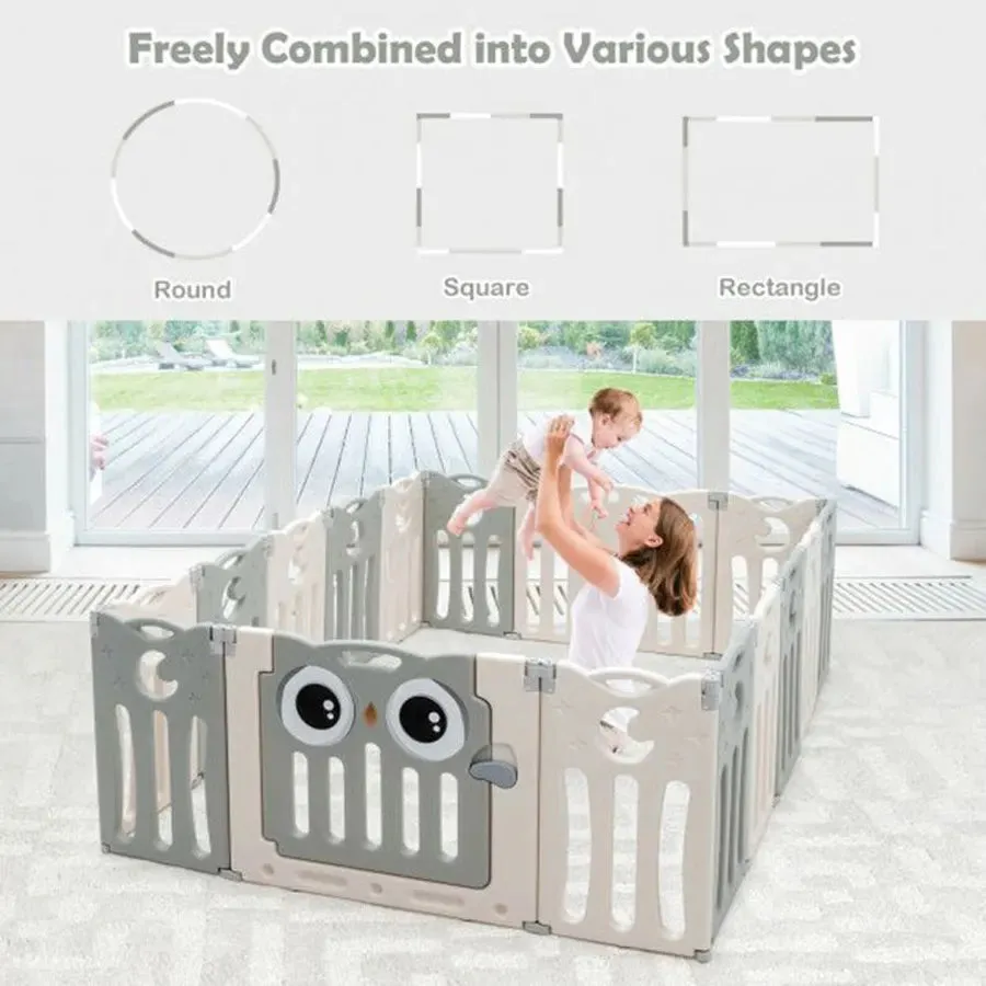 Little Angel Kids Playpen - 179 x 179 x 63cm (Grey)