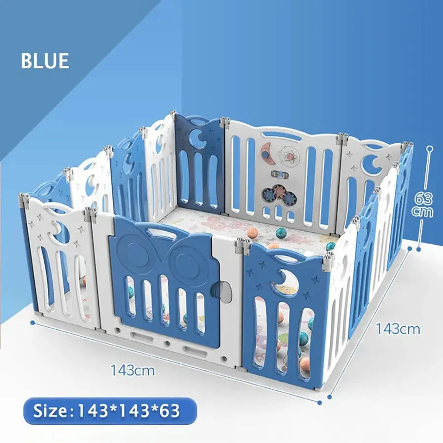 Little Angel Kids Playpen (Blue) - 143 x 143 x 63 cm