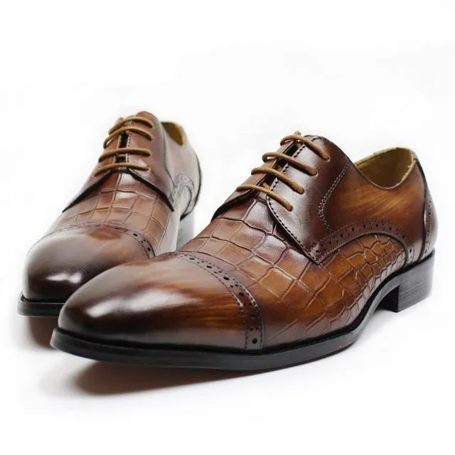 LuxePoint Genuine Cow Leather Oxford Shoes