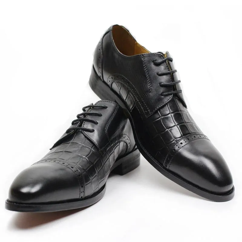 LuxePoint Genuine Cow Leather Oxford Shoes