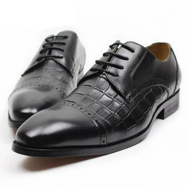 LuxePoint Genuine Cow Leather Oxford Shoes