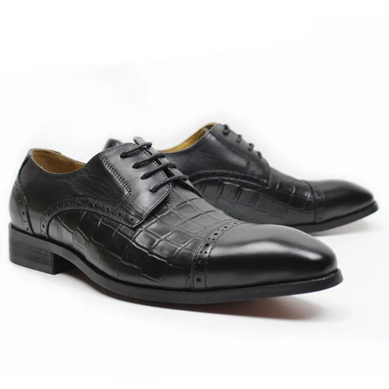 LuxePoint Genuine Cow Leather Oxford Shoes