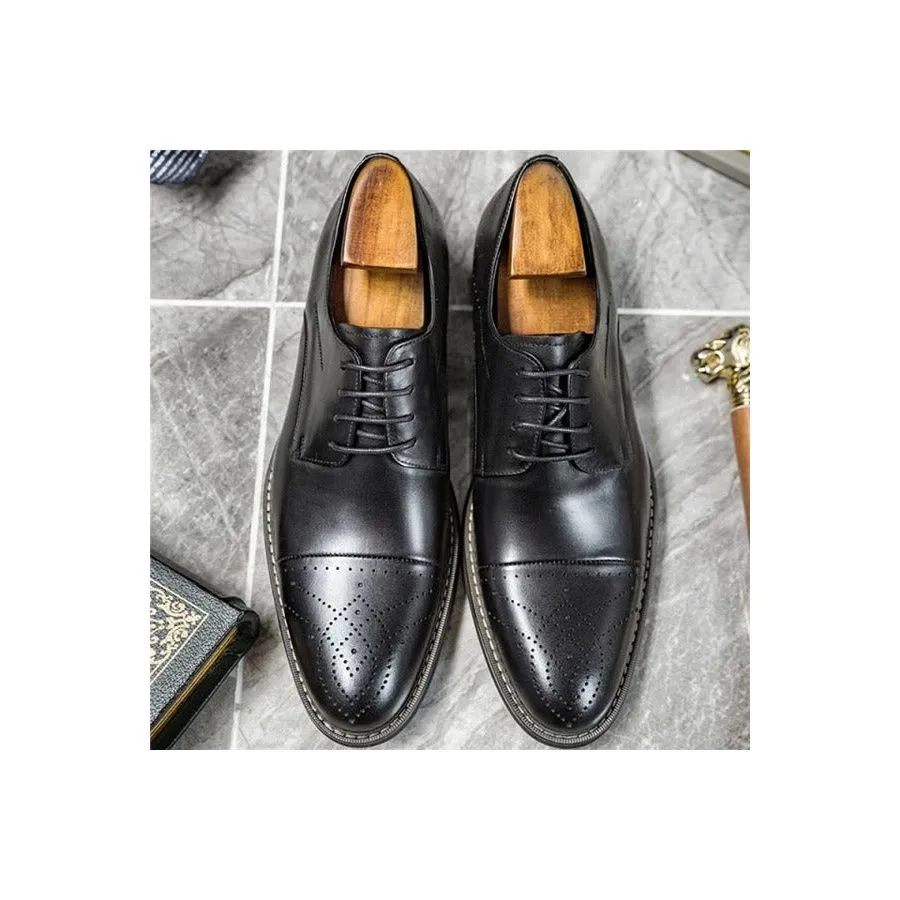 LuxePoint Leather Lace-up Dress Shoes