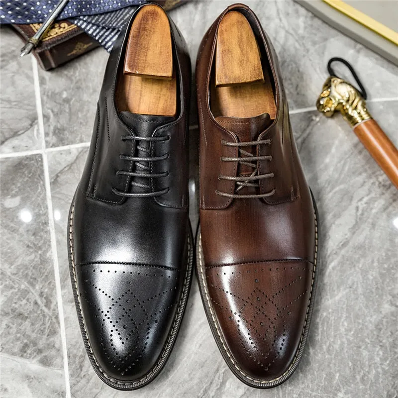 LuxePoint Leather Lace-up Dress Shoes