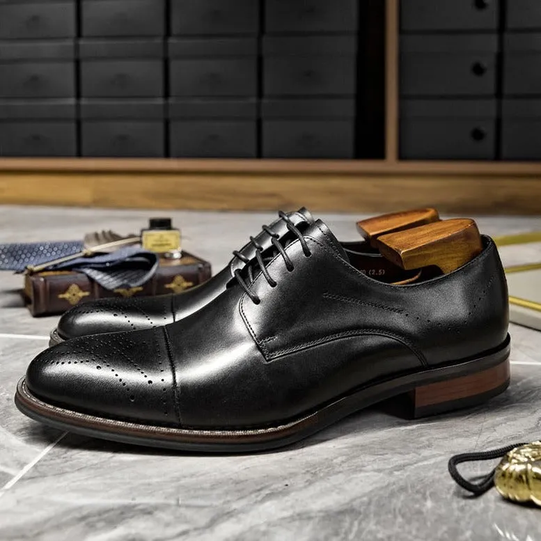 LuxePoint Leather Lace-up Dress Shoes