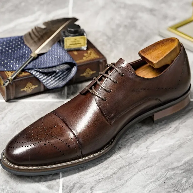 LuxePoint Leather Lace-up Dress Shoes