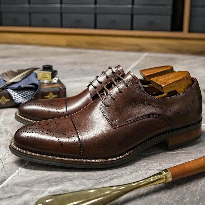 LuxePoint Leather Lace-up Dress Shoes