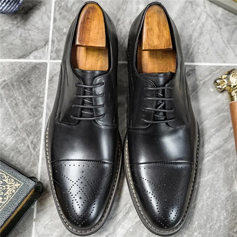 LuxePoint Leather Lace-up Dress Shoes