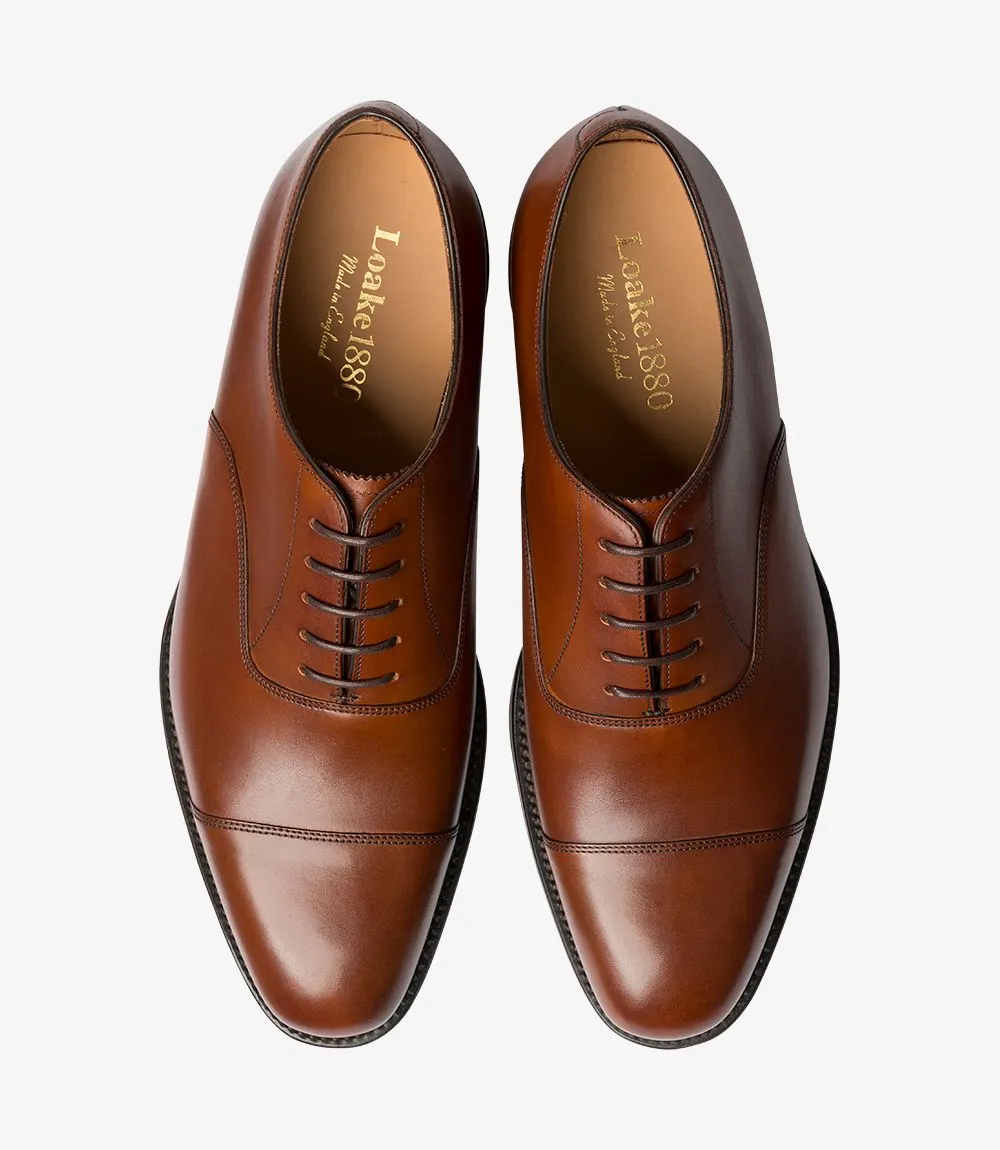 Mahogany Aldwych Cap-toe Oxford Shoes