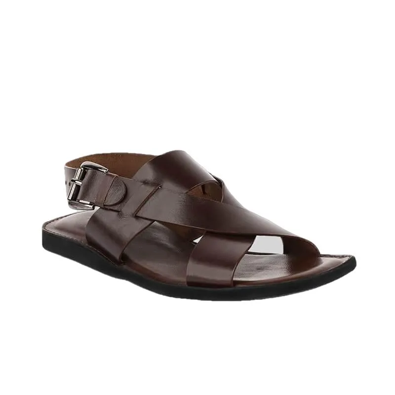 Makar Mens Cowhide Genuine Eco Leather Sandals