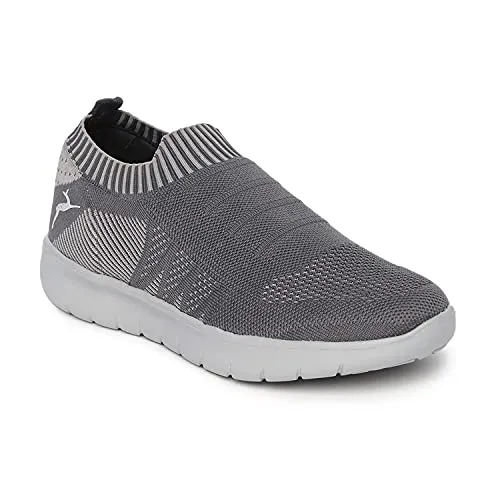 Marc Loire Slip-On Sneakers for Women, Lightweight & Comfortable Walking Sports Shoes Without Laces Grey