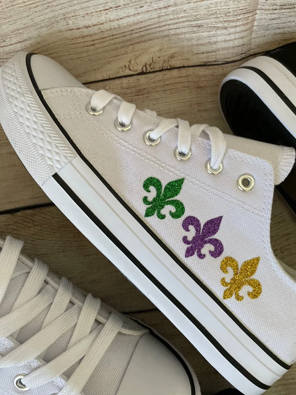 Mardi gras  sneakers /Mardi Gras fleur-de-lys Low-Top Sneakers  /Mardi gras shoe