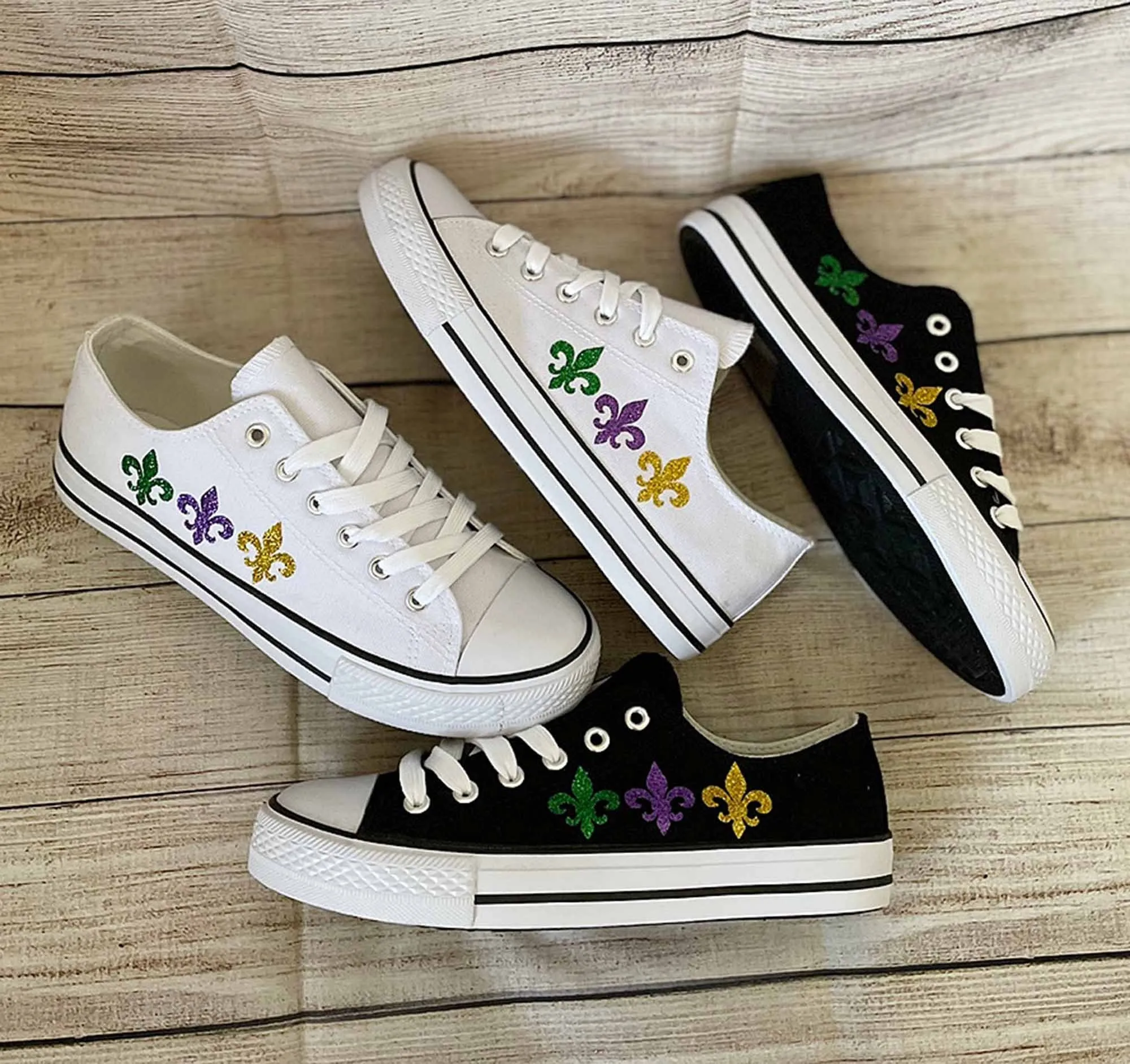 Mardi gras  sneakers /Mardi Gras fleur-de-lys Low-Top Sneakers  /Mardi gras shoe