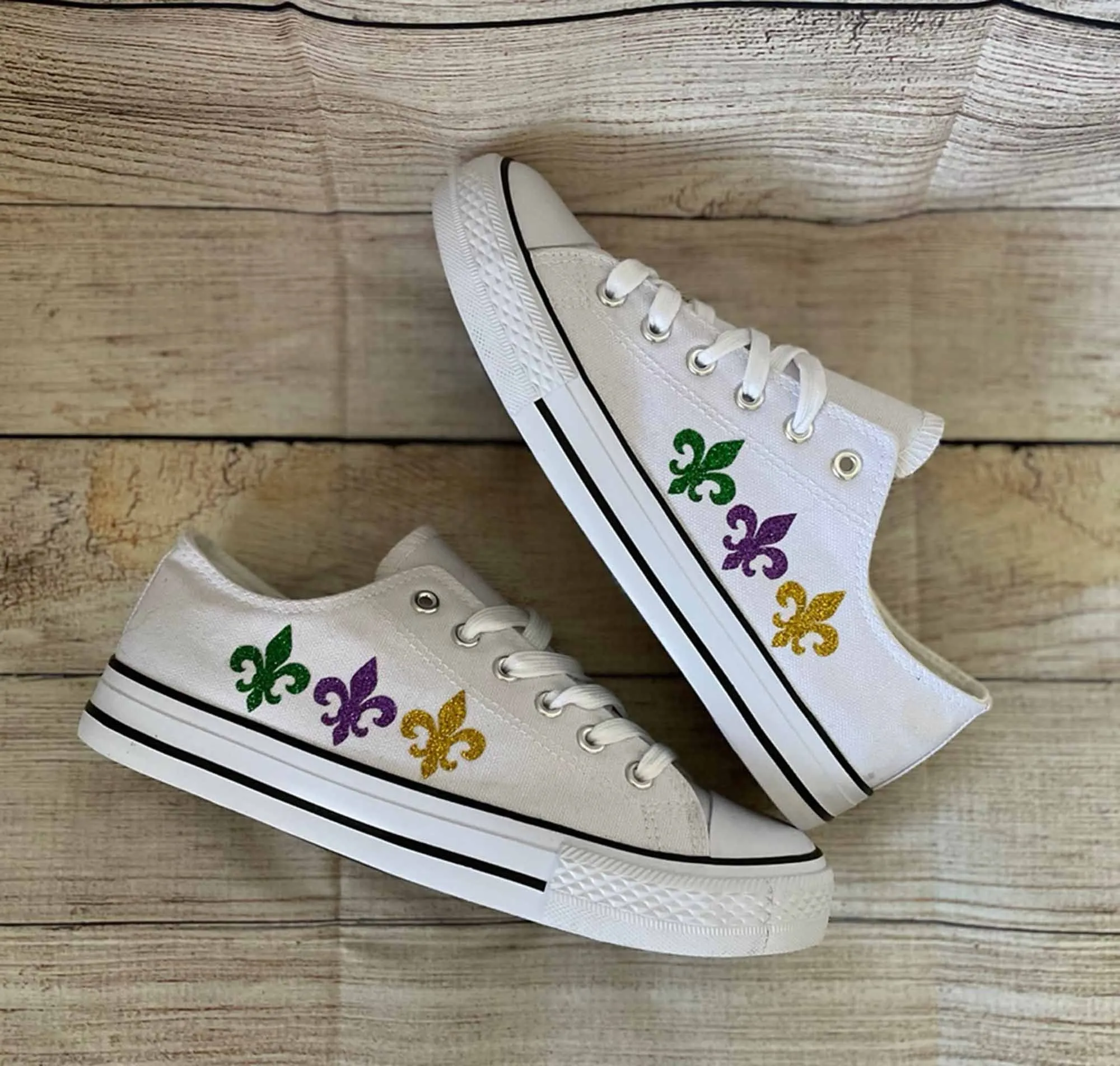 Mardi gras  sneakers /Mardi Gras fleur-de-lys Low-Top Sneakers  /Mardi gras shoe