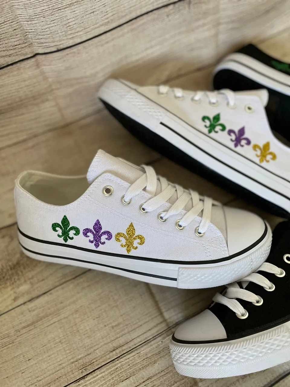 Mardi gras  sneakers /Mardi Gras fleur-de-lys Low-Top Sneakers  /Mardi gras shoe