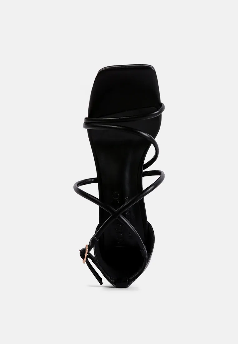 OPULENCE Black High Heeled Dress Sandals