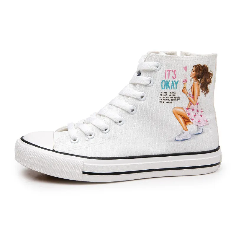 Owlkay Elegant Cartoon High Top Shoes