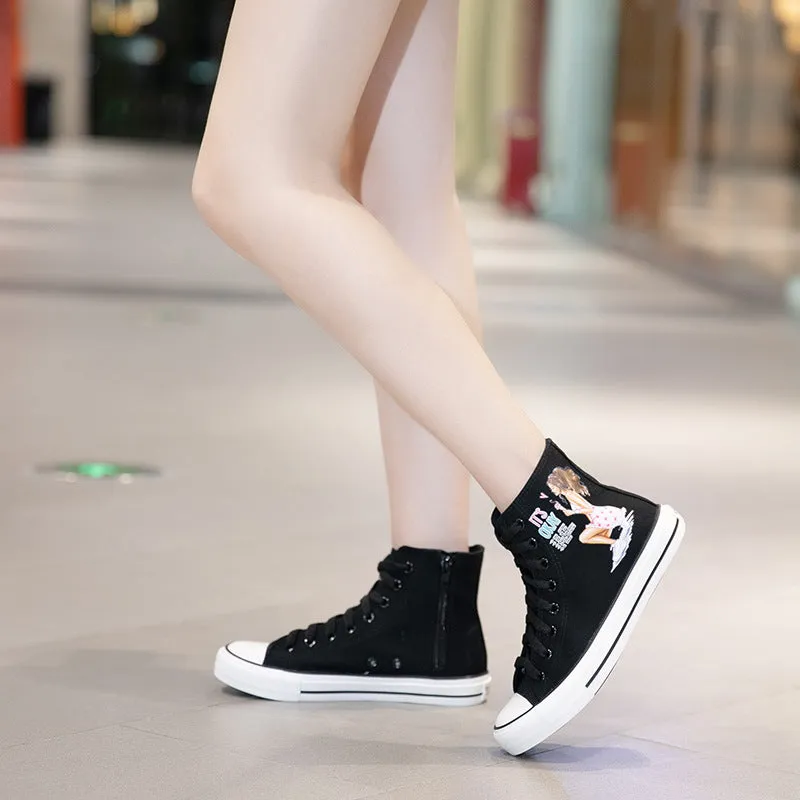 Owlkay Elegant Cartoon High Top Shoes