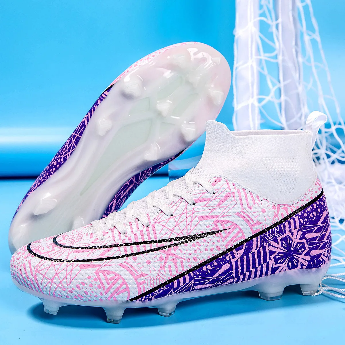 Pink High-Top Soccer Cleats for Girls, Training