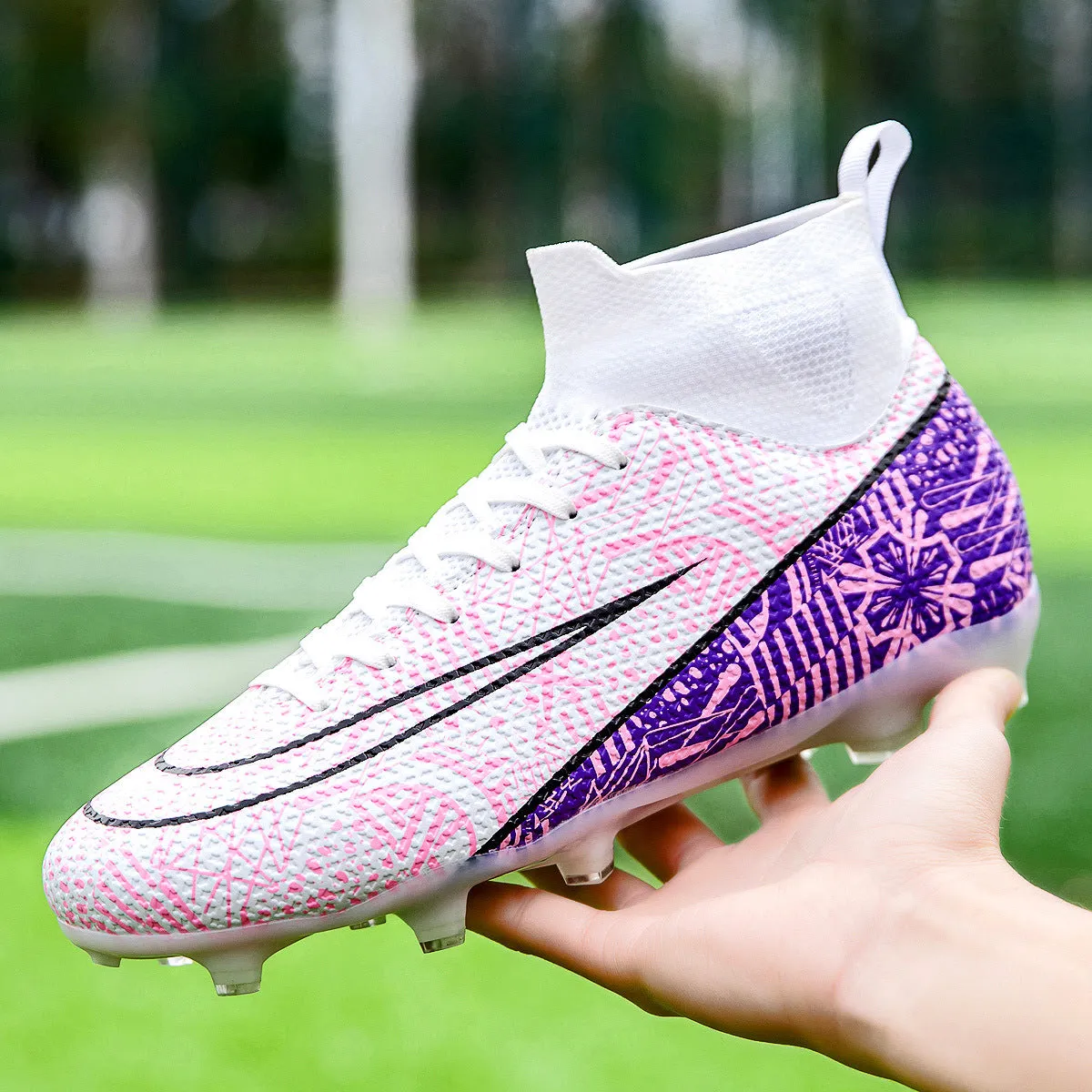 Pink High-Top Soccer Cleats for Girls, Training