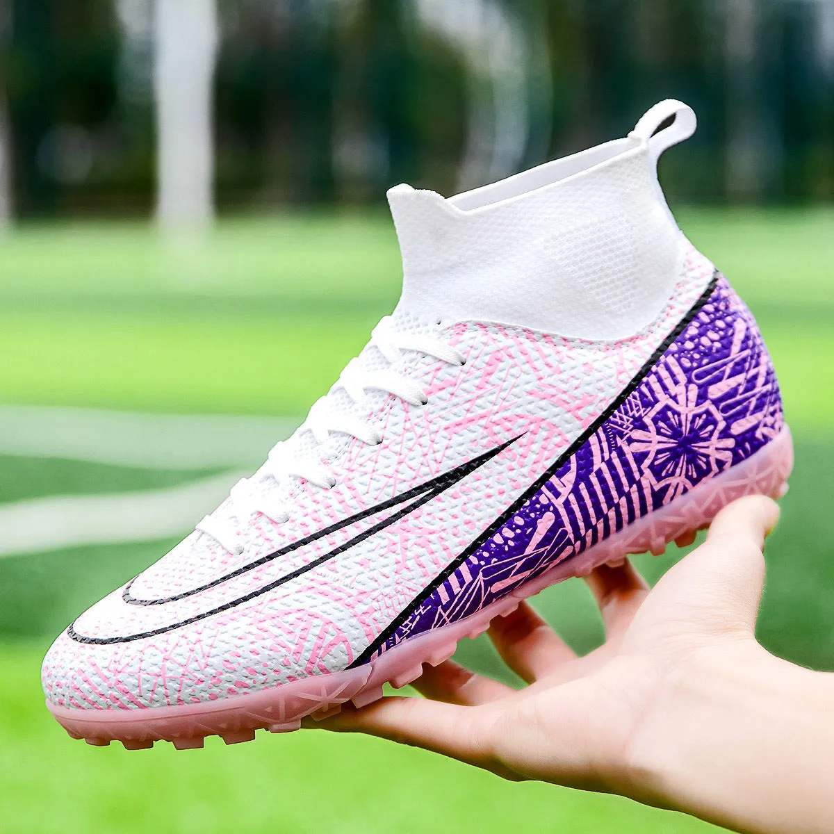 Pink High-Top Soccer Cleats for Girls, Training