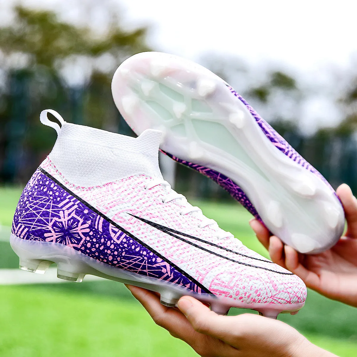 Pink High-Top Soccer Cleats for Girls, Training