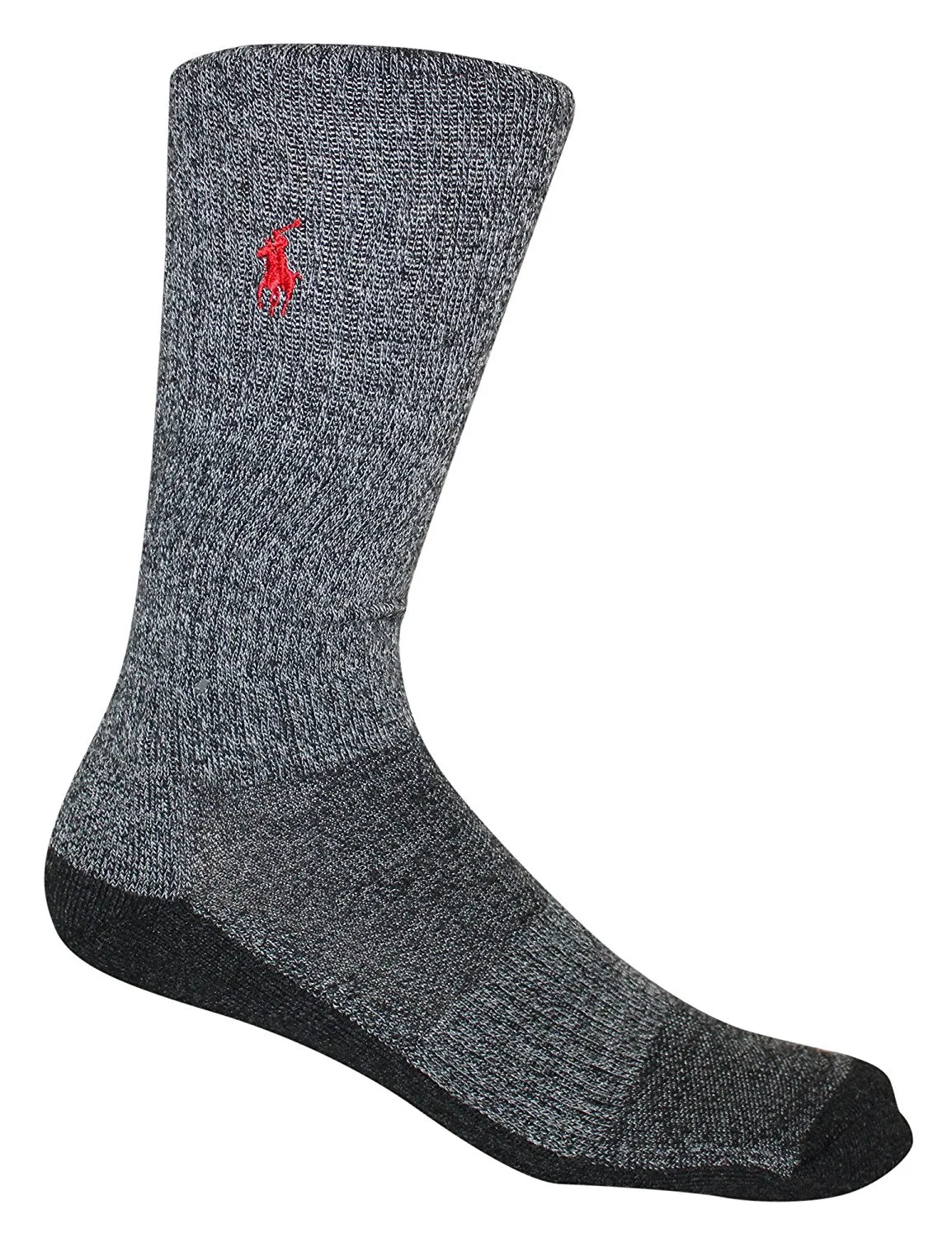 Polo Ralph Lauren 6 Pack Athletic Grey Marled Crew Sock Charcoal Heather