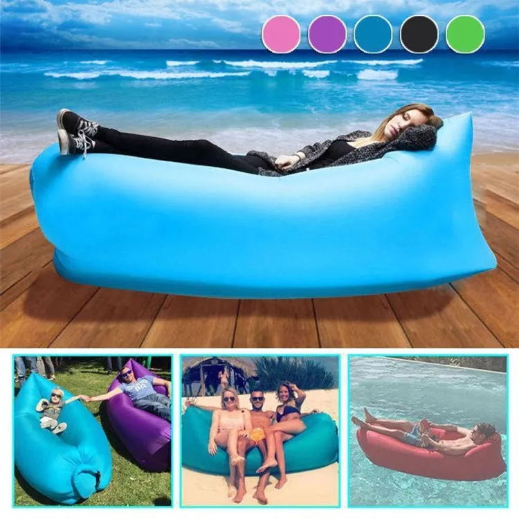 Portable Inflatable Sofa Bed for Camping, Fishing, and Beach, Lazy Air Bed, 78.7 x 27.6 inches (Pink)