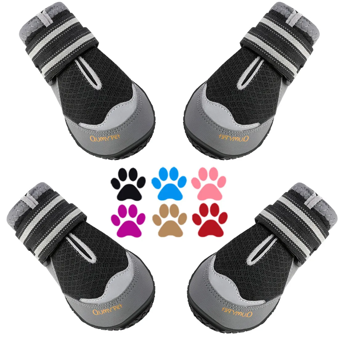 QUMY Dog Shoes for Hot Pavement 4PCS