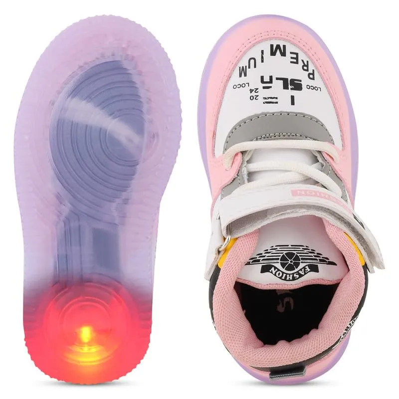 Redburg Kids LED Light Up Shoes, Unisex Fashionable LED Sneakers, Shoes for Boys Girls, Casual Shoes for Kids, Outdoor, Sports, Running Shoes(Pink)