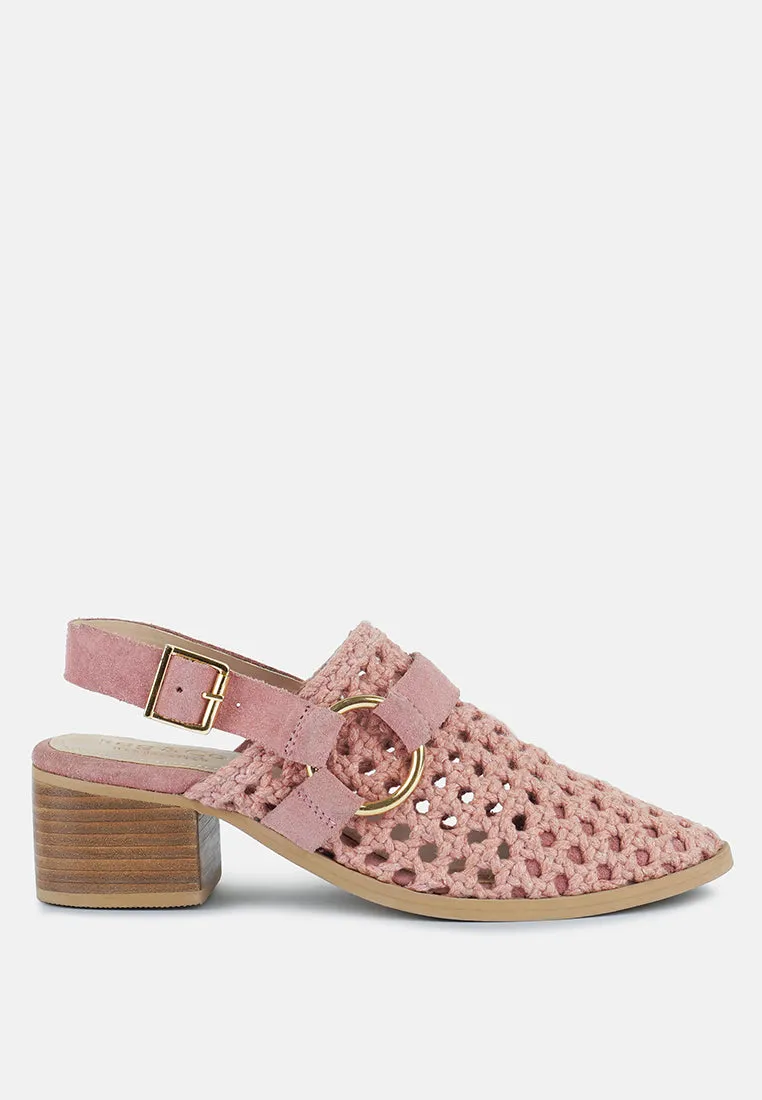 ROSALIE Pink Block Heeled Sandal