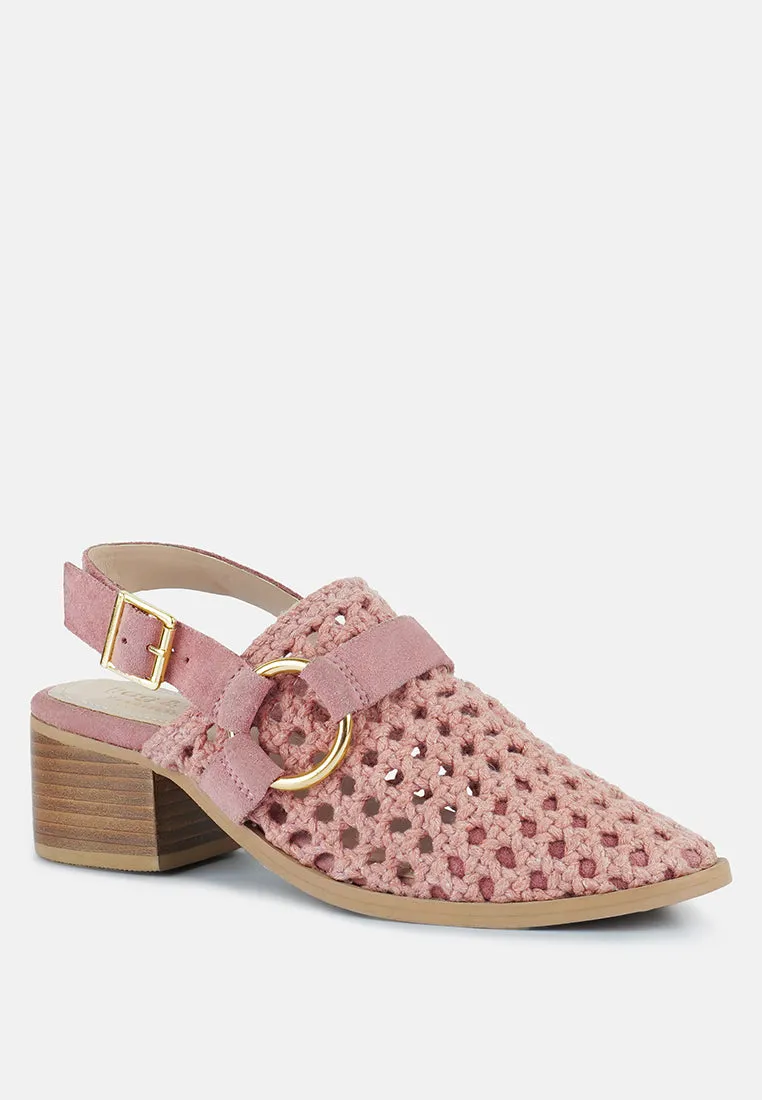 ROSALIE Pink Block Heeled Sandal